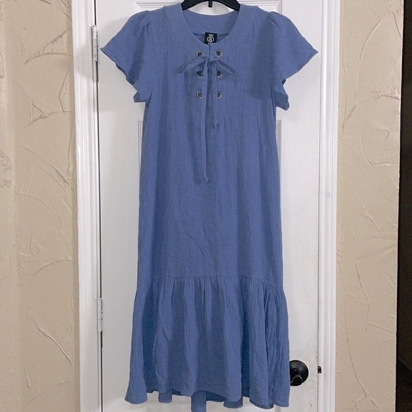 AGNES & Dora 💕 Bates Cotton Dress in a beachy Blue NWT - Picture 2 of 8